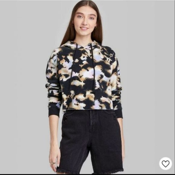 NWT Tie Dye Wild Fable Cropped Hoodie - Picture 9 of 10